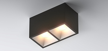Светодиодный накладной светильник KUB X2 BLACK + WHITE COVER LEDMONSTER