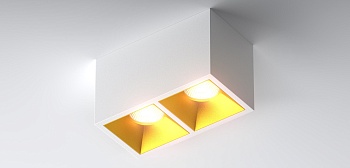 Светодиодный накладной светильник KUB X2 WHITE + GOLD COVER LEDMONSTER