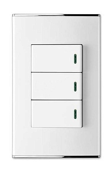 Выключатель трехклавишный с подстветкой Imex Parthenon White WRC 4426