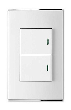 Выключатель двухклавишный с подстветкой Imex Parthenon White WRC 4425