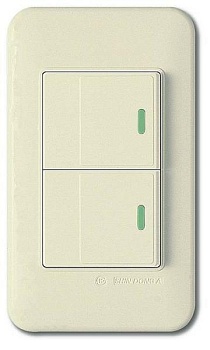 Выключатель двухклавишный с подстветкой Imex 70 Wide Ivory WSN 0422