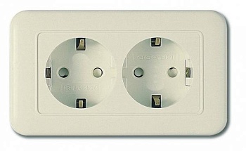 Розетка двойная с заземлением Imex 70 Wide Ivory WSN 1124