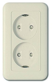 Розетка двойная без заземления Imex 70 Wide Ivory WSN 1222