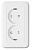 Розетка двойная без заземления Imex 70 Wide WH WSN 1222 WH