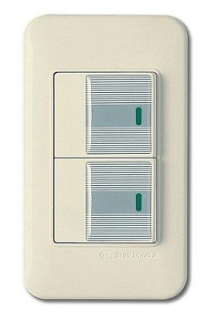 Выключатель двуклавишный с подстветкой Imex 70 Wide Delux Grey WSN 0225