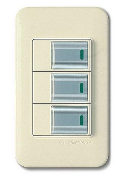 Выключатель трехклавишный с подсветкой Imex 70 Wide Delux Grey WSN 0226