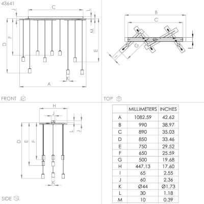 Подвесная люстра Eglo Monmount 43641