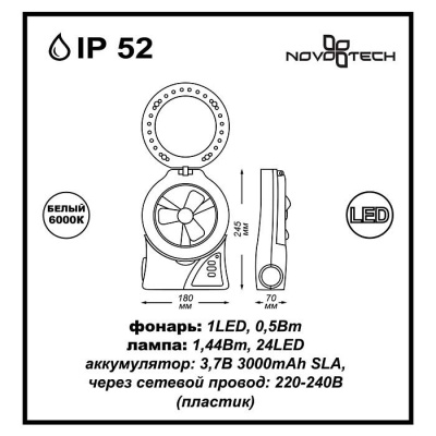 Фонарь кемпинговый Novotech Trip 357437